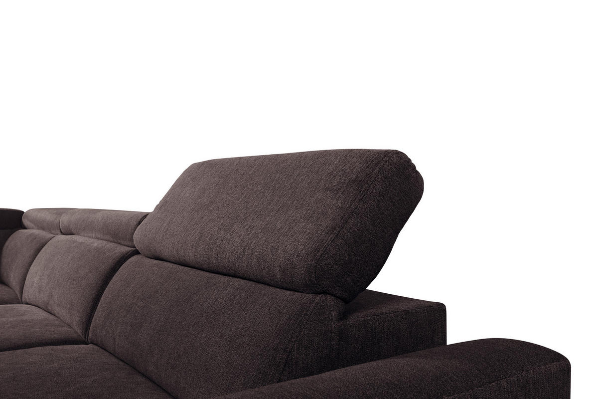 ECKSOFA in Velours Dunkelbraun  - Dunkelbraun/Schwarz, Konventionell, Textil/Metall (217/255cm) - MID.YOU