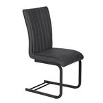 SCHWINGSTUHL in Stahl Lederlook  - Schwarz, Design, Textil/Metall (44/99/54cm) - Dieter Knoll