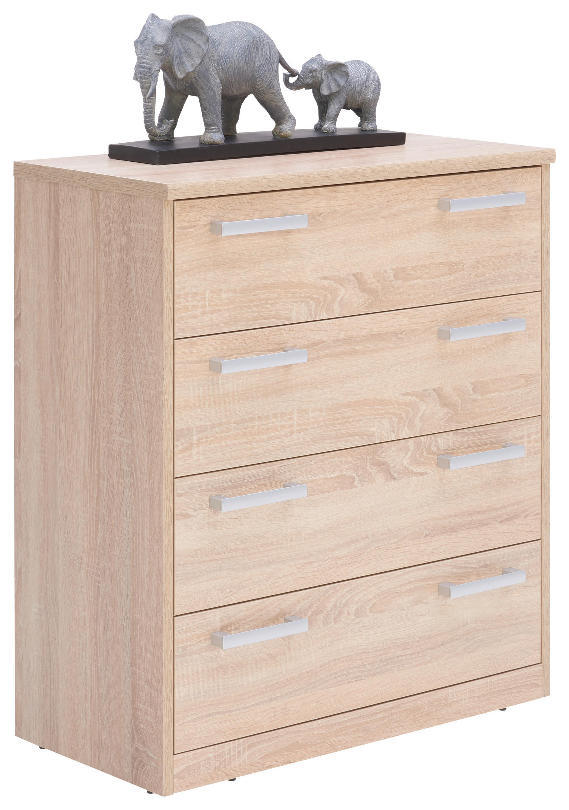 KOMODA, Sonoma dub, 72/84/36 cm - barvy stříbra/černá, Konvenční, kompozitní dřevo/plast (72/84/36cm) - Xora