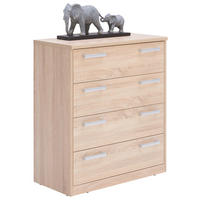 KOMODA, dub sonoma, 72/84/36 cm - čierna/strieborná, Konventionell, kompozitné drevo/plast (72/84/36cm) - Xora