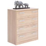 KOMMODE  in 72/84/36 cm  - Silberfarben/Schwarz, KONVENTIONELL, Holzwerkstoff/Kunststoff (72/84/36cm) - Xora