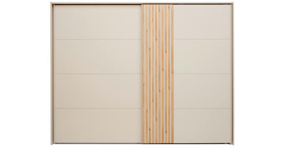 SCHWEBETÜRENSCHRANK in Eichefarben, Champagner - Champagner/Eichefarben, Design, Glas/Holzwerkstoff (281/223/68cm) - Novel