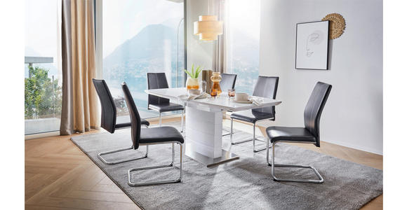 SCHWINGSTUHL  in Eisen Lederlook  - Chromfarben/Schwarz, Design, Textil/Metall (44/96/57cm) - Carryhome