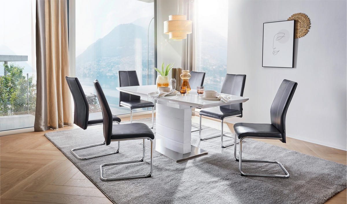 SVIKTSTOL i järn läderimitation  - vit/kromfärg, Design, metall/textil (44/96/57cm) - Best Price