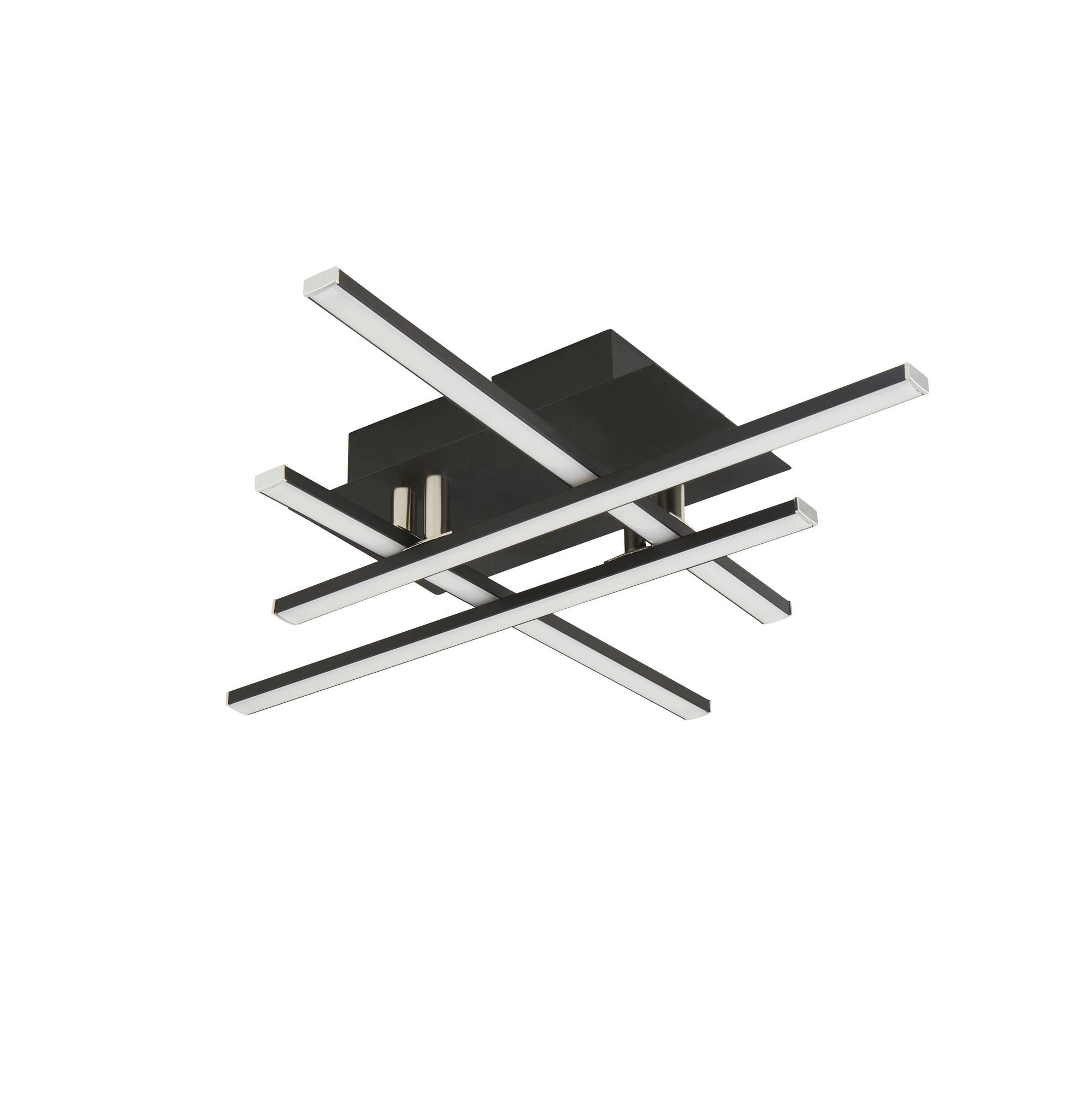 LED-DECKENLEUCHTE Matrix 45,5/45,5/8,5 cm   - Chromfarben/Schwarz, MODERN, Kunststoff/Metall (45,5/45,5/8,5cm) - Searchlight