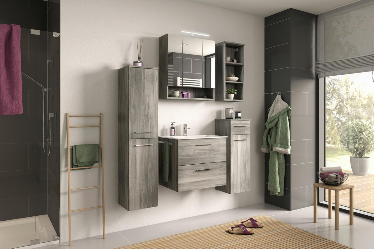 MIDISCHRANK 30/136/31 cm  - Chromfarben/Grau, MODERN, Holzwerkstoff/Kunststoff (30/136/31cm) - MID.YOU