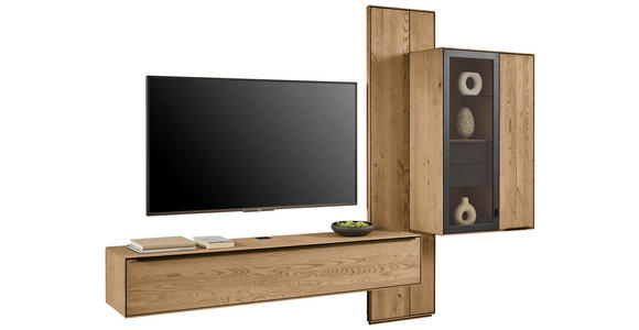 WOHNWAND  in Anthrazit, Kastanienfarben  273,8/205,5/39,5 cm  - Kastanienfarben/Anthrazit, Natur, Glas/Holz (273,8/205,5/39,5cm) - Valnatura