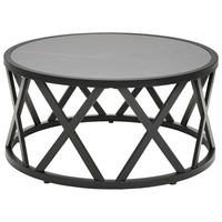 COUCHTISCH in Metall, Stein 75/35/75 cm  - Hellgrau/Schwarz, Design, Stein/Metall (75/35/75cm) - Livetastic