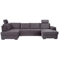 WOHNLANDSCHAFT in Velours Dunkelgrau  - Weiss/Dunkelgrau, Konventionell, Kunststoff/Textil (184/325/168cm) - Livetastic