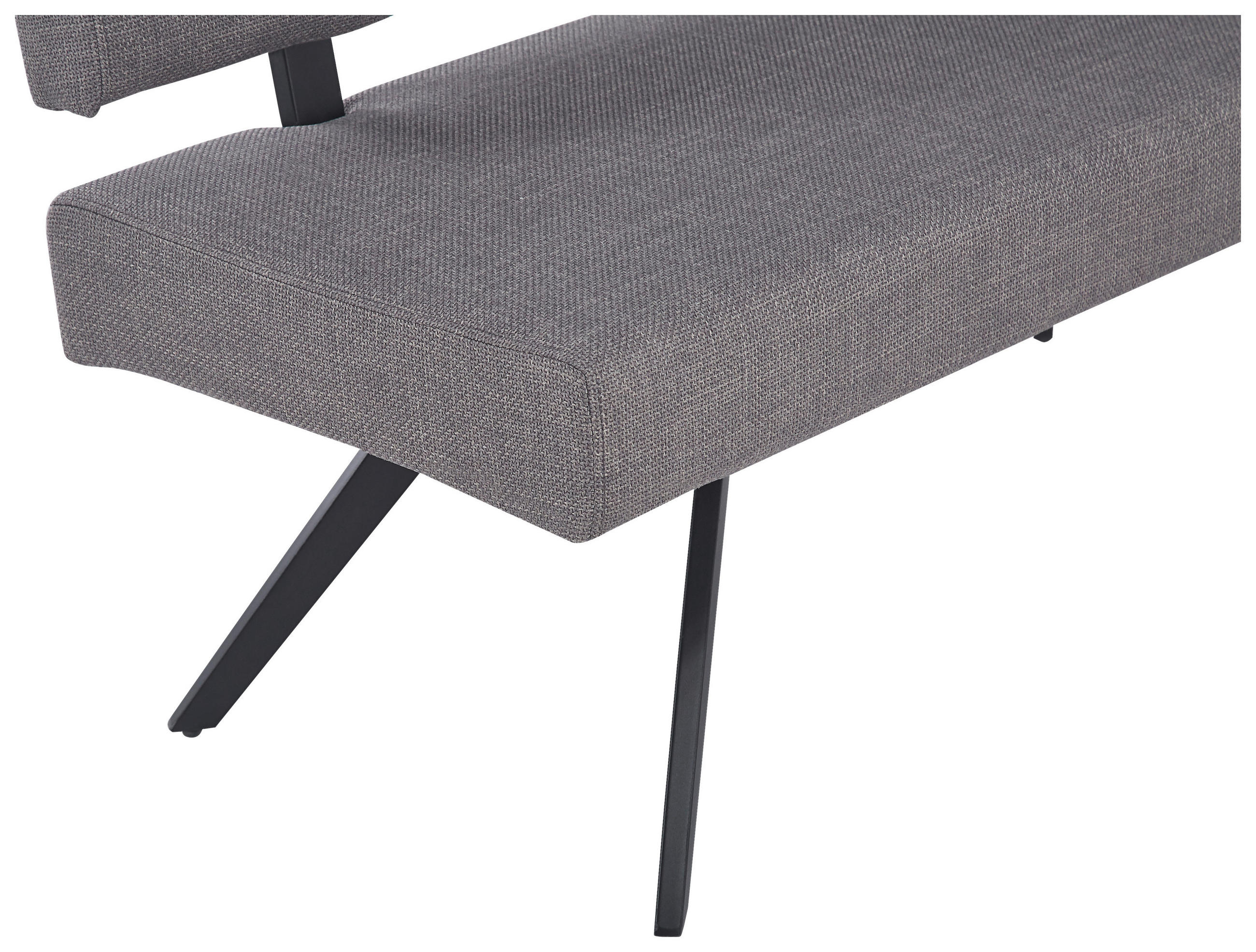 SITZBANK in Metall, Textil Hellgrau  - Hellgrau/Schwarz, KONVENTIONELL, Textil/Metall (140/90/62cm) - MID.YOU
