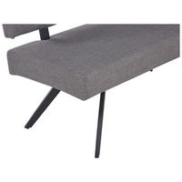 SITZBANK in Metall, Textil Hellgrau  - Hellgrau/Schwarz, KONVENTIONELL, Textil/Metall (140/90/62cm) - MID.YOU