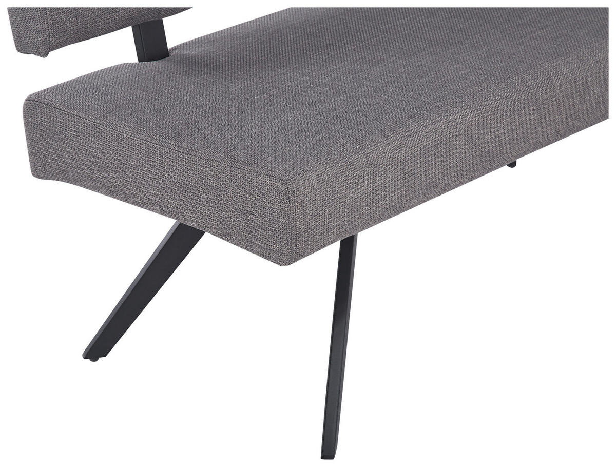 SITZBANK in Metall, Textil Hellgrau  - Hellgrau/Schwarz, KONVENTIONELL, Textil/Metall (140/90/62cm) - MID.YOU