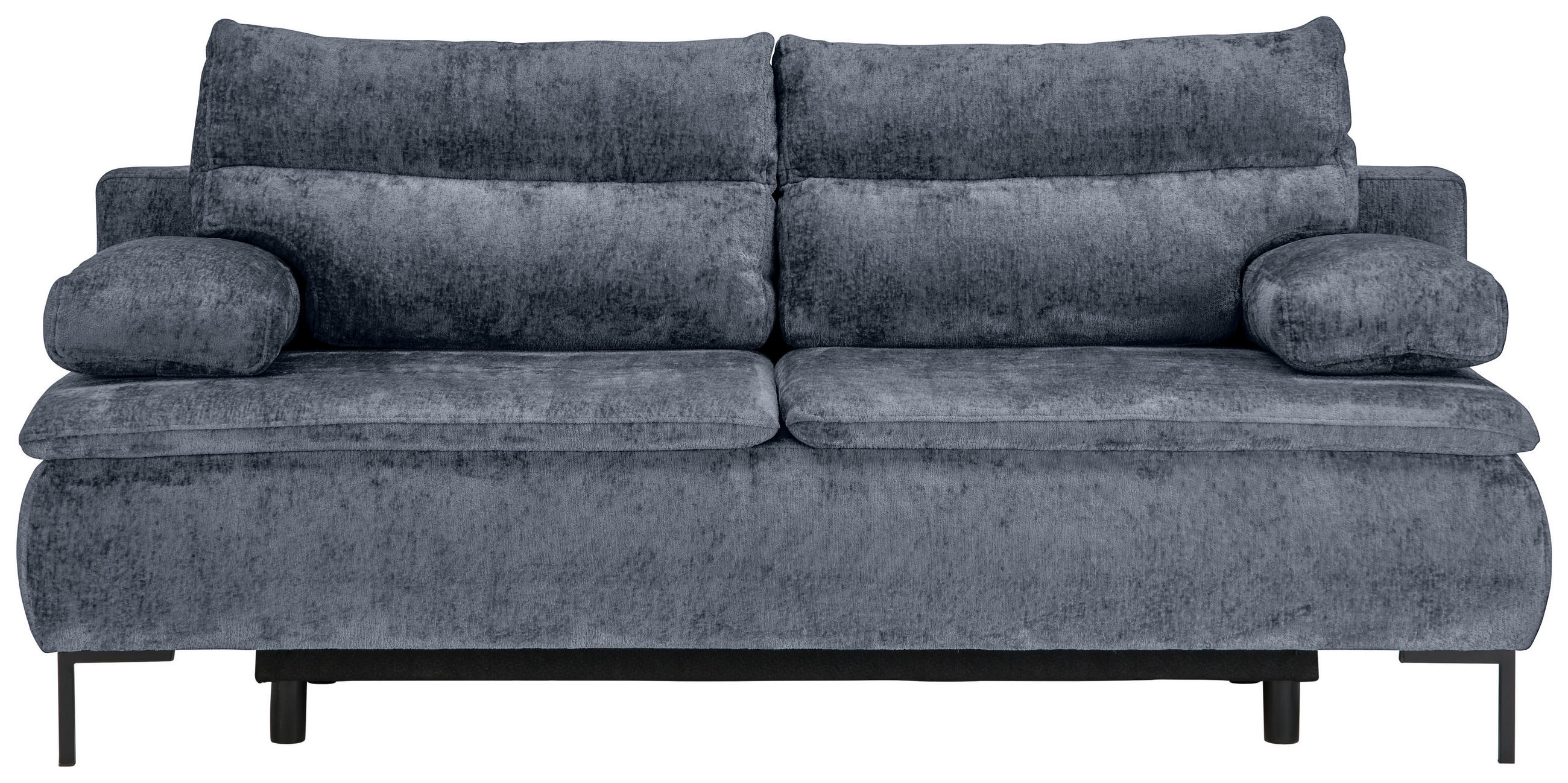 BOXSPRINGSOFA Webstoff Dunkelgrau  - Dunkelgrau/Schwarz, Design, Textil/Metall (202/93/100cm) - Novel