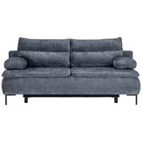 BOXSPRINGSOFA in Webstoff Dunkelgrau  - Dunkelgrau/Schwarz, Design, Textil/Metall (202/93/100cm) - Novel