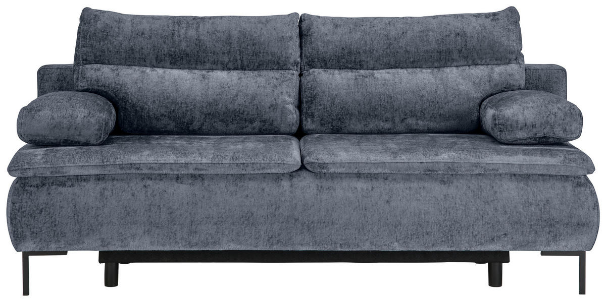 BOXSPRINGSOFA in Webstoff Dunkelgrau  - Dunkelgrau/Schwarz, Design, Textil/Metall (202/93/100cm) - Novel