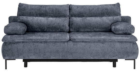 BOXSPRINGSOFA Webstoff Dunkelgrau - Dunkelgrau/Schwarz, Design, Textil/Metall (202/93/100cm) - Novel