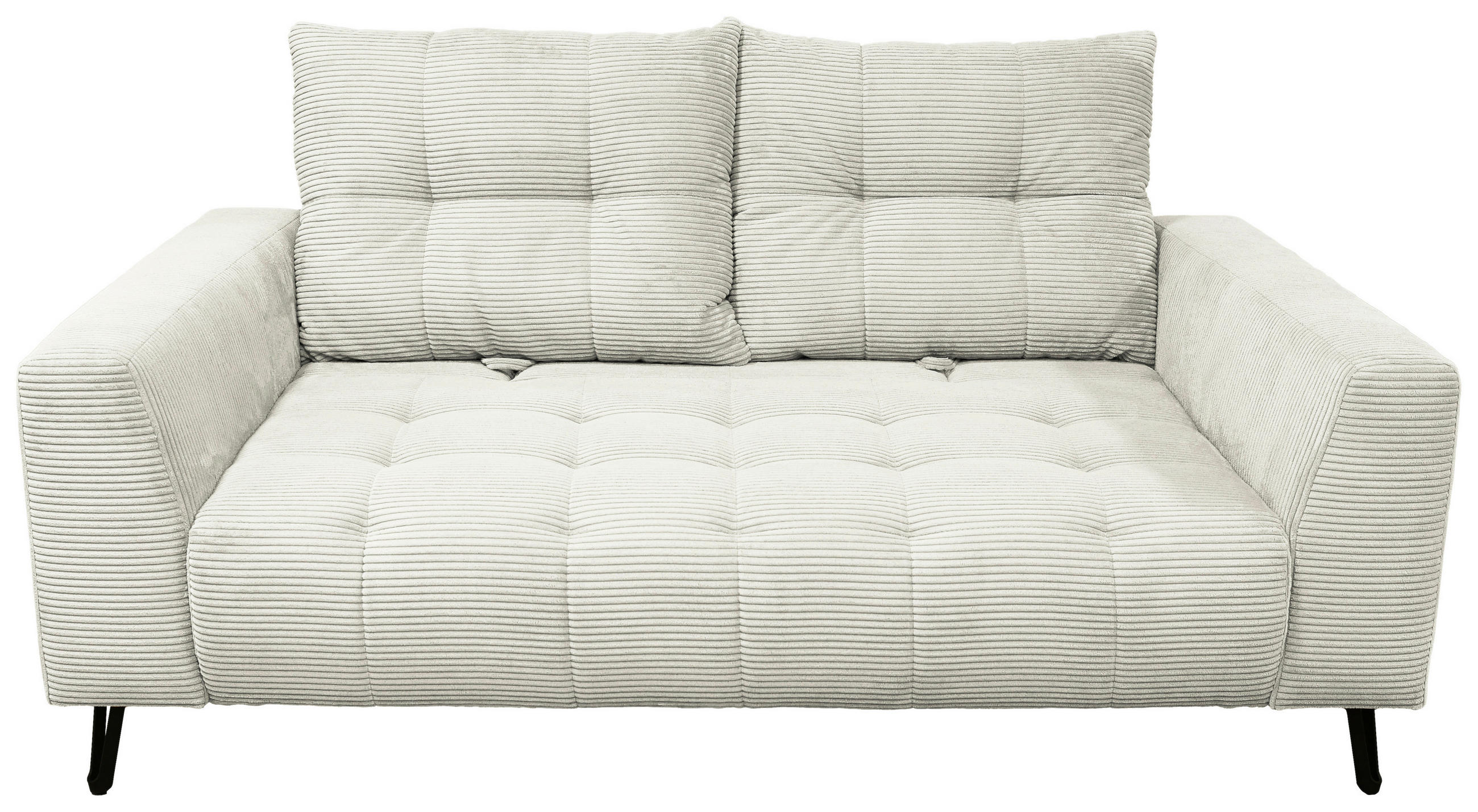 BIGSOFA Cord Naturfarben  - Schwarz/Naturfarben, KONVENTIONELL, Textil/Metall (246/100/116cm) - Carryhome