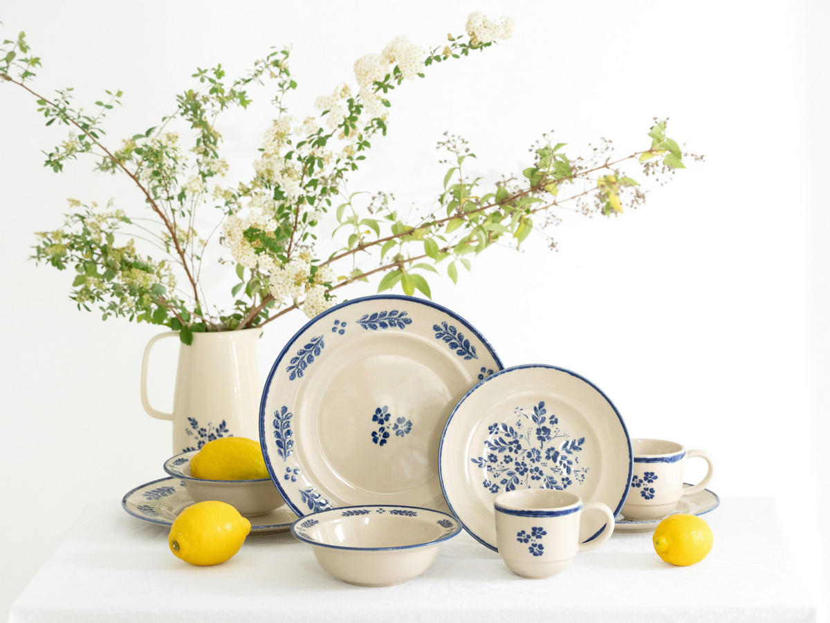 KOMBISERVICE Rondo Cottage 8-teilig  - Blau/Weiß, Basics, Keramik - Creatable