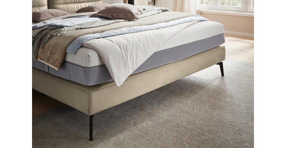 BOXSPRINGBETT 160/200 cm in Beige - Beige/Schwarz, Design, Textil/Metall (160/200cm) - Johann Jakob