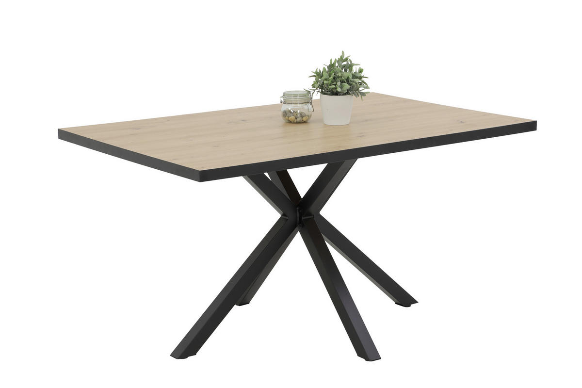 TISCHGRUPPE Anthrazit, Eiche Artisan  - Anthrazit/Eiche Artisan, MODERN, Textil/Metall (140/76/90cm) - MID.YOU