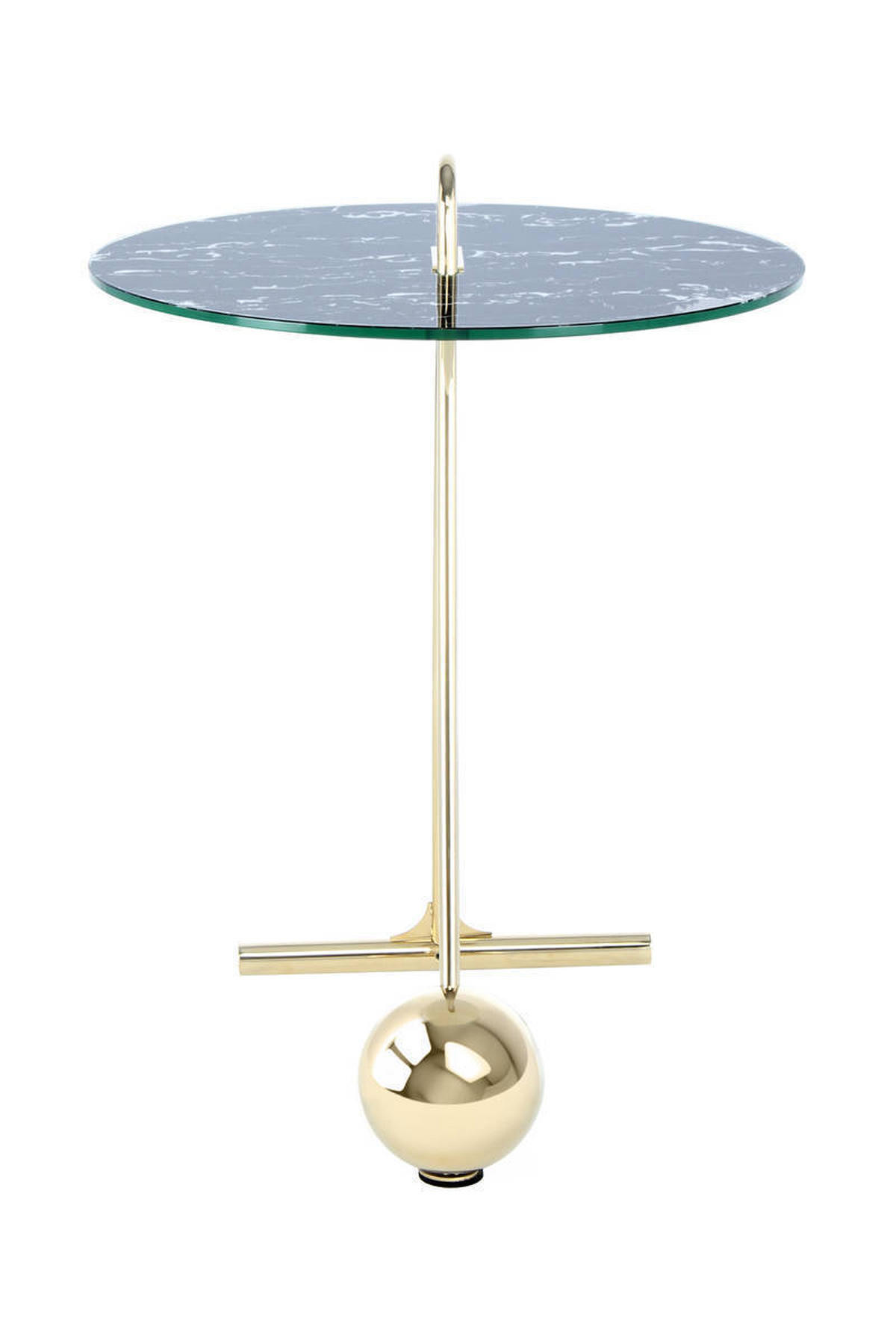 BEISTELLTISCH Schwarz, Goldfarben rund  - Goldfarben/Schwarz, Basics, Glas/Metall (46/60cm) - Kayoom