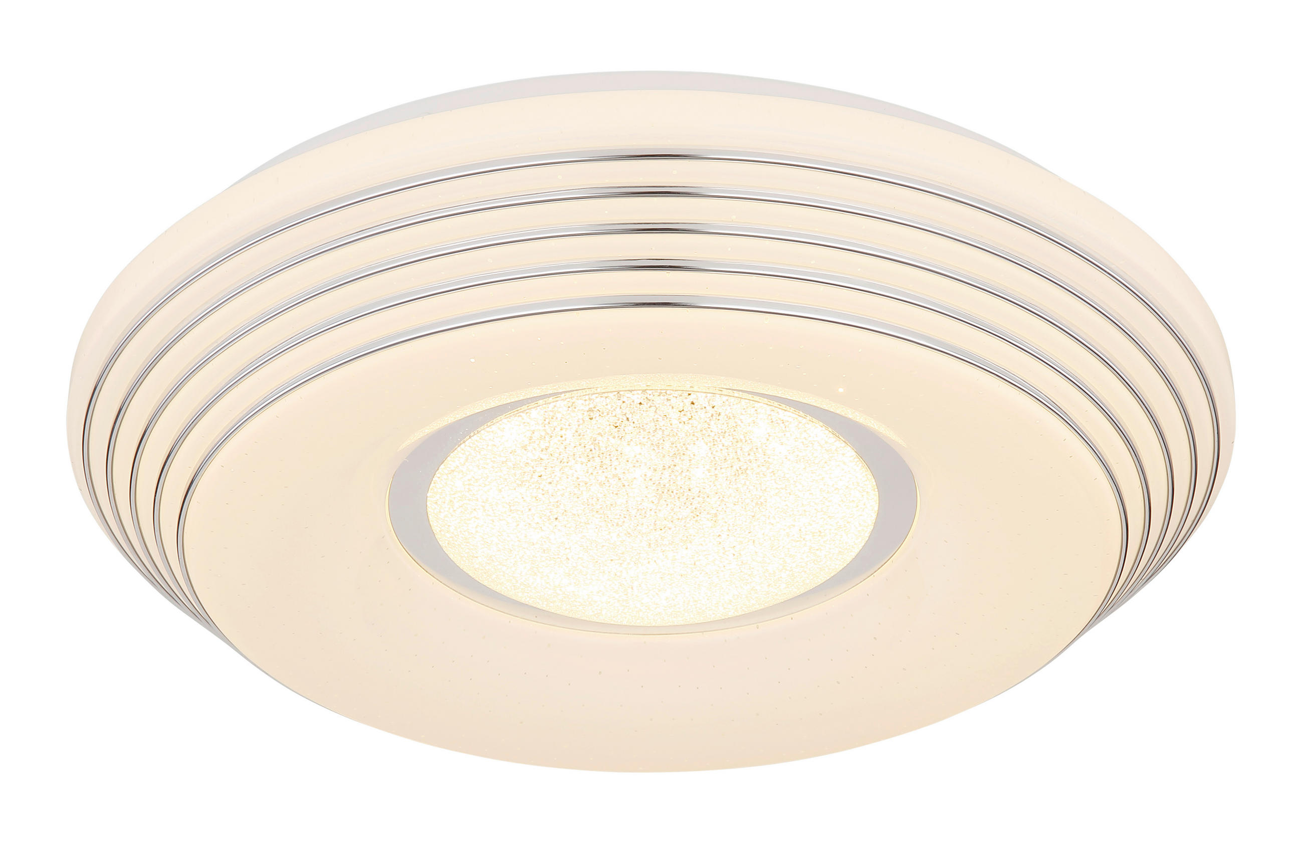 LED-DECKENLEUCHTE 39/8,3 cm   - Klar/Chromfarben, Design, Kunststoff/Metall (39/8,3cm) - Globo