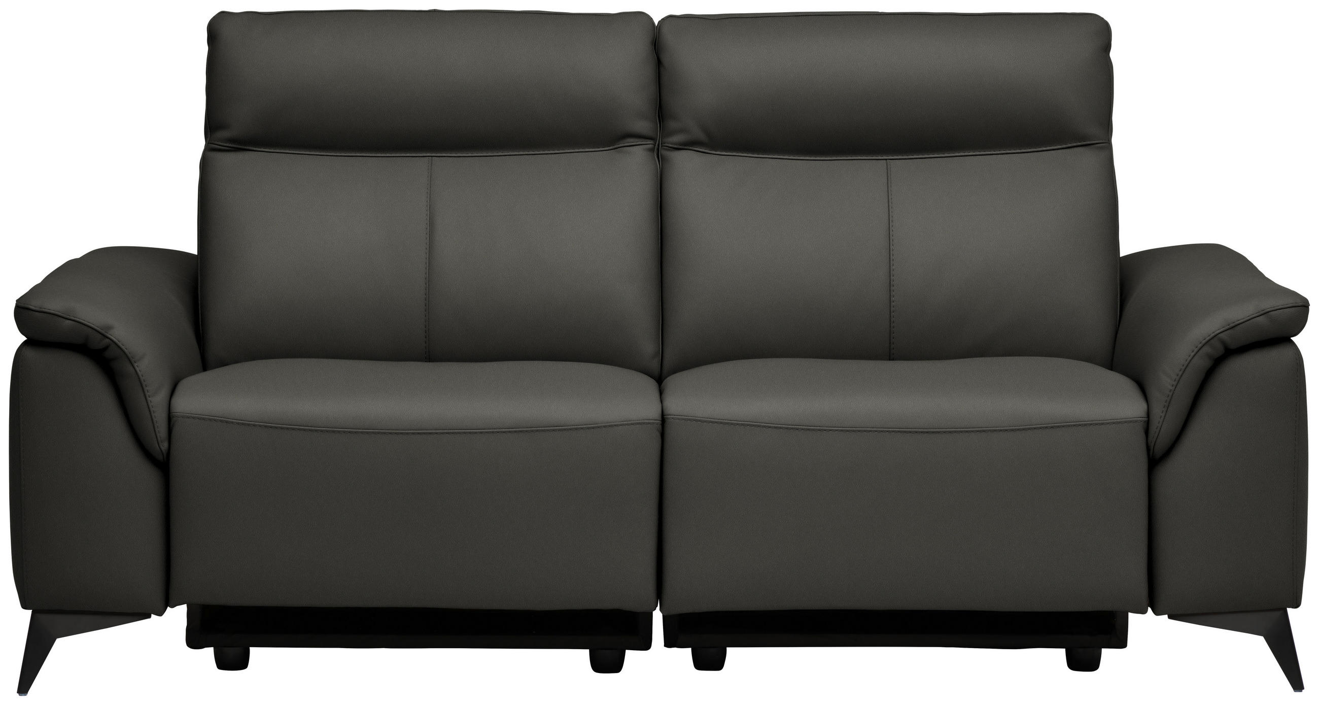 3-SITZER-SOFA  in Echtleder Anthrazit   - Anthrazit/Schwarz, Design, Leder/Metall (207/107/98cm) - Belluti