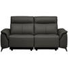 3-SITZER-SOFA  in Echtleder Anthrazit   - Anthrazit/Schwarz, Design, Leder/Metall (207/107/98cm) - Belluti