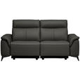 3-SITZER-SOFA  in Echtleder Anthrazit   - Anthrazit/Schwarz, Design, Leder/Metall (207/107/98cm) - Belluti