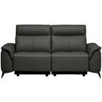 3-SITZER-SOFA  in Echtleder Anthrazit   - Anthrazit/Schwarz, Design, Leder/Metall (207/107/98cm) - Belluti