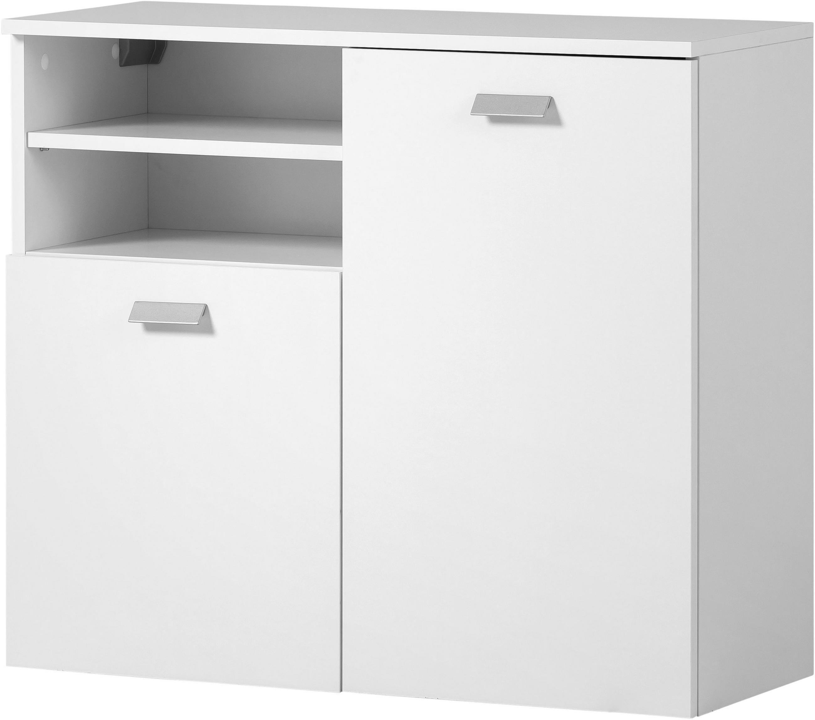 UNTERSCHRANK 80,4/70/32 cm   - Silberfarben/Weiß, KONVENTIONELL, Holzwerkstoff/Metall (80,4/70/32cm) - Stylife