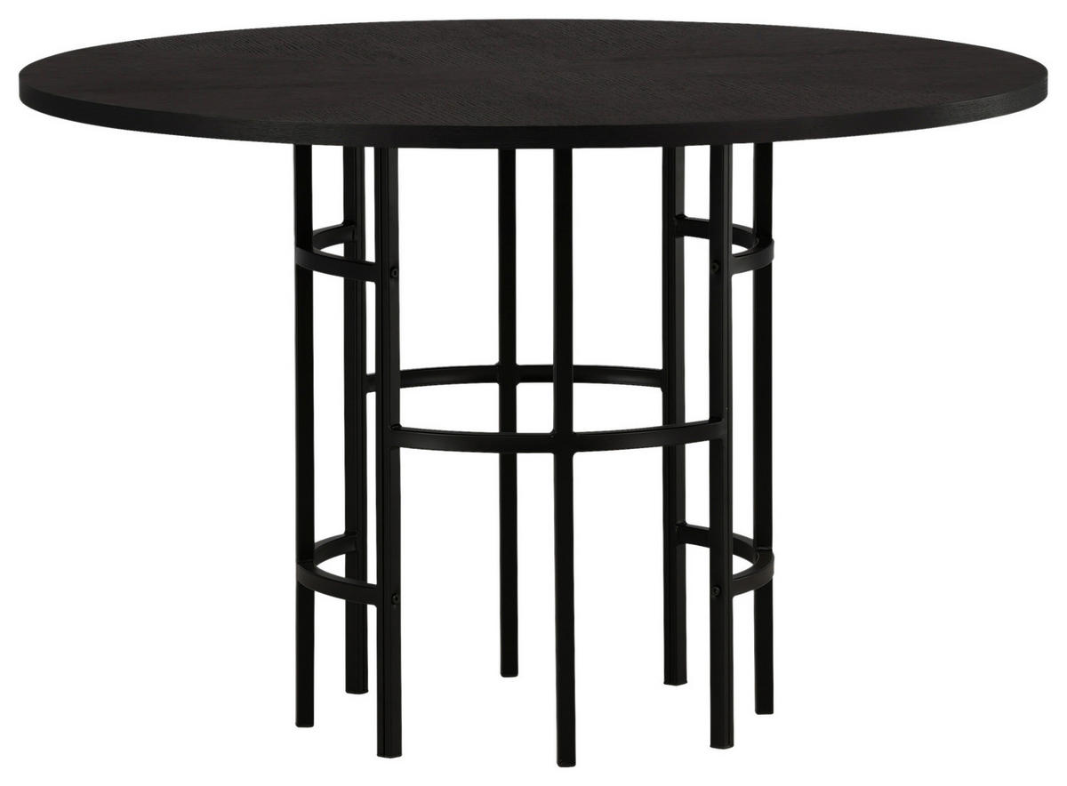 ESSTISCH in Metall, Holzwerkstoff 115/115/74 cm  - Schwarz, Design, Holzwerkstoff/Metall (115/115/74cm) - Livetastic