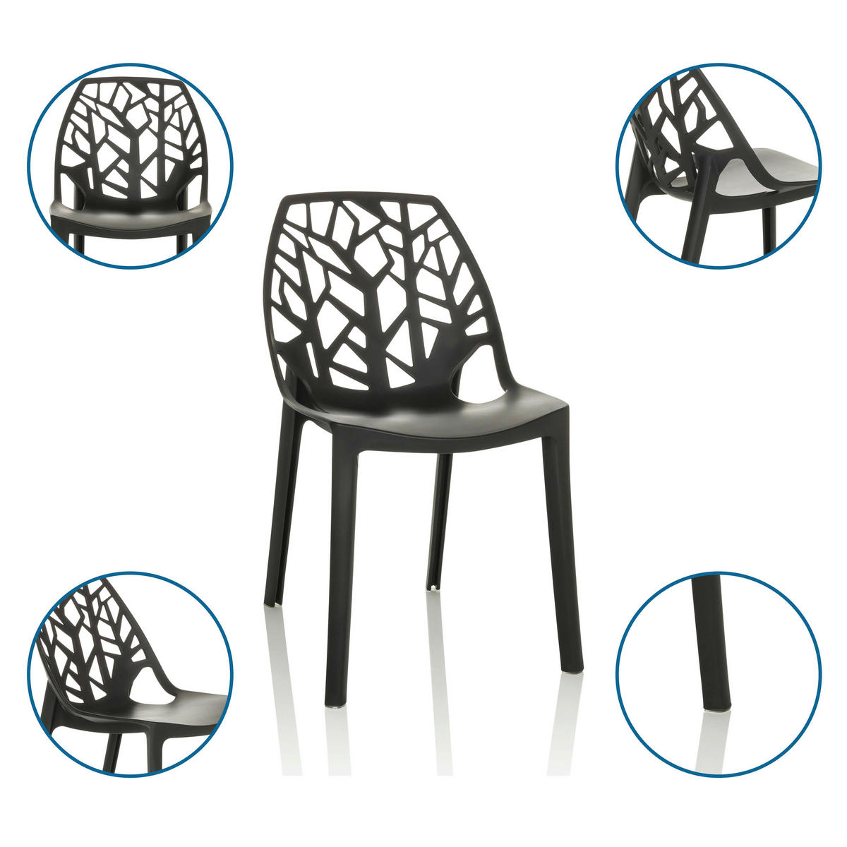 STOL, umetna masa črna  - črna, Basics, umetna masa (47/80/56cm) - MID.YOU