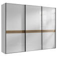 SCHWEBETÜRENSCHRANK  in Weiß, Eiche Artisan  - Graphitfarben/Weiß, Design, Glas/Holzwerkstoff (280/222/68cm) - Moderano