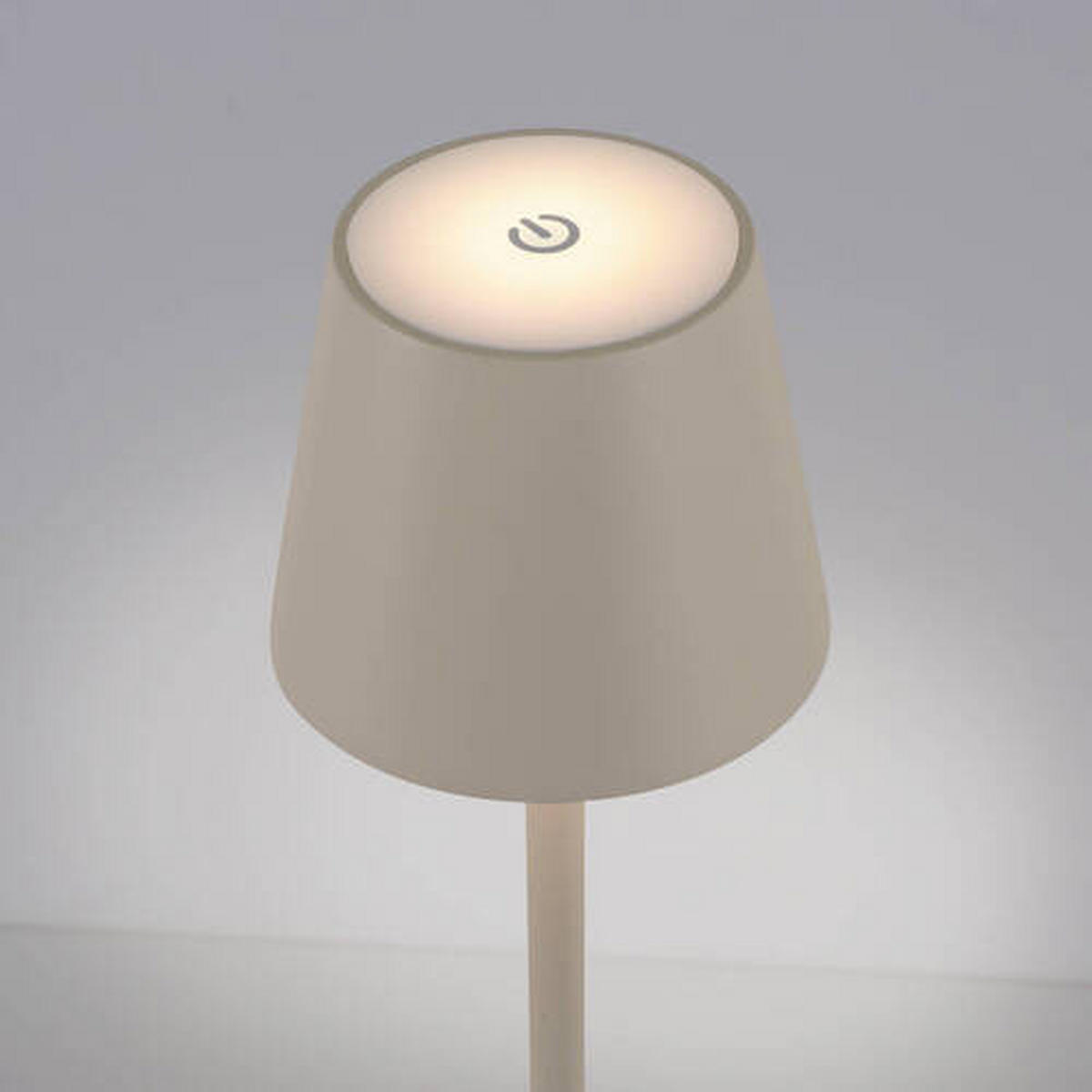 PUNJIVA STONA LAMPA - bež-siva, Konvencionalno, metal/plastika (11/11/37cm)