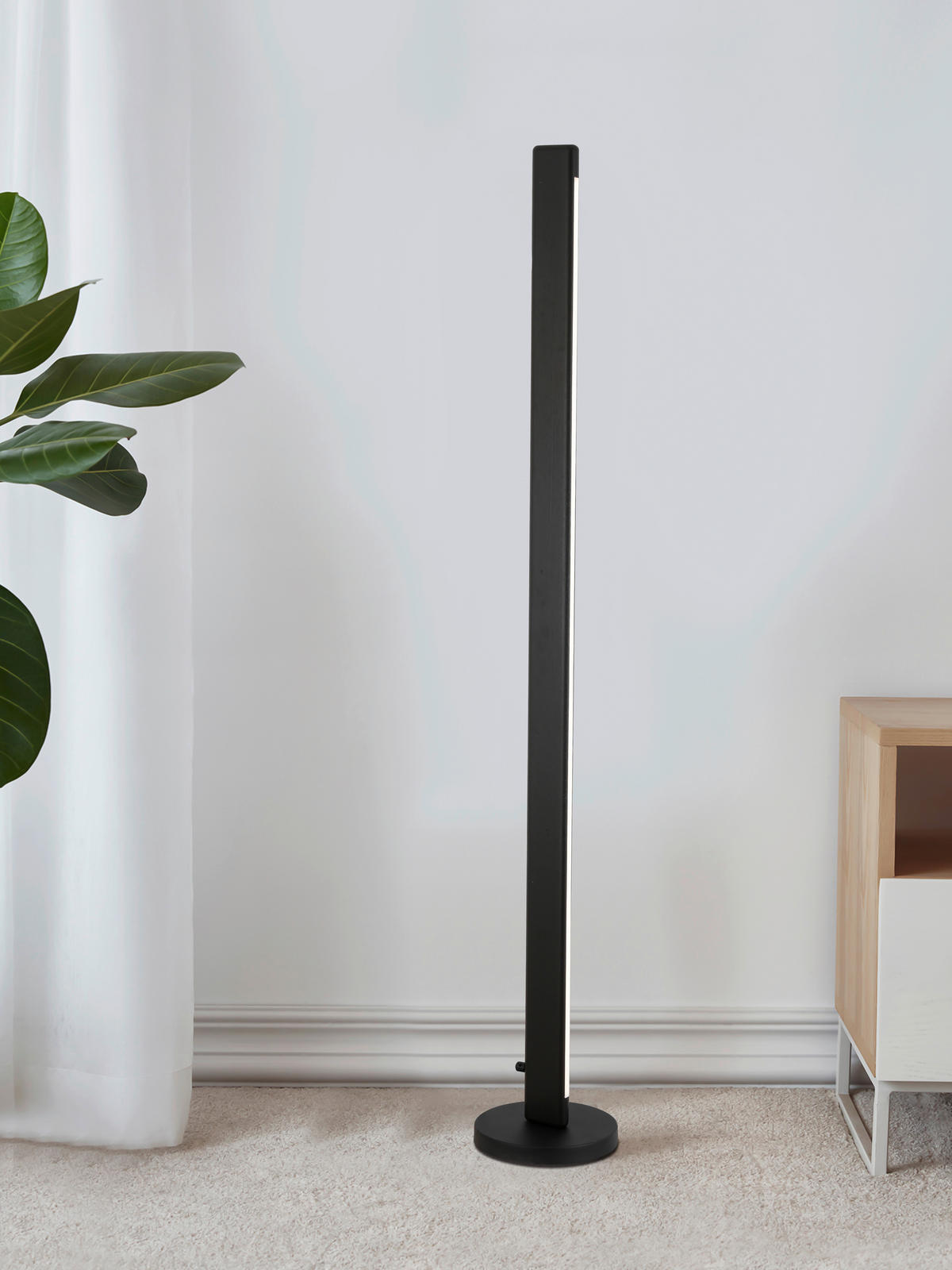 STOJACÍ LED SVÍTIDLO, 25/151 cm  - černá, Trend, kov/dřevo (25/151cm) - Novel