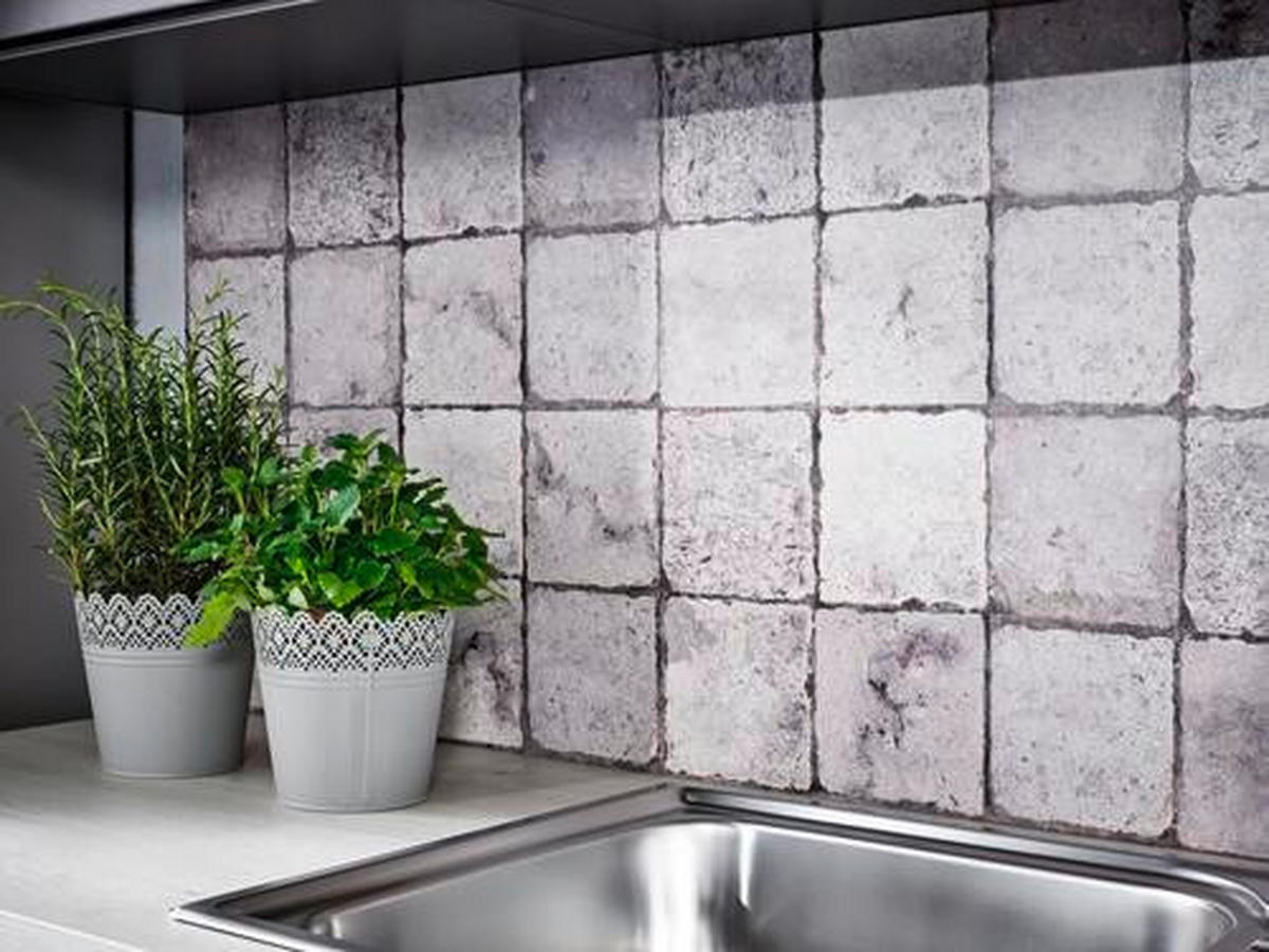 EINBAUKÜCHE DK102  - Birkefarben/Grau, Design, Holzwerkstoff - Dieter Knoll