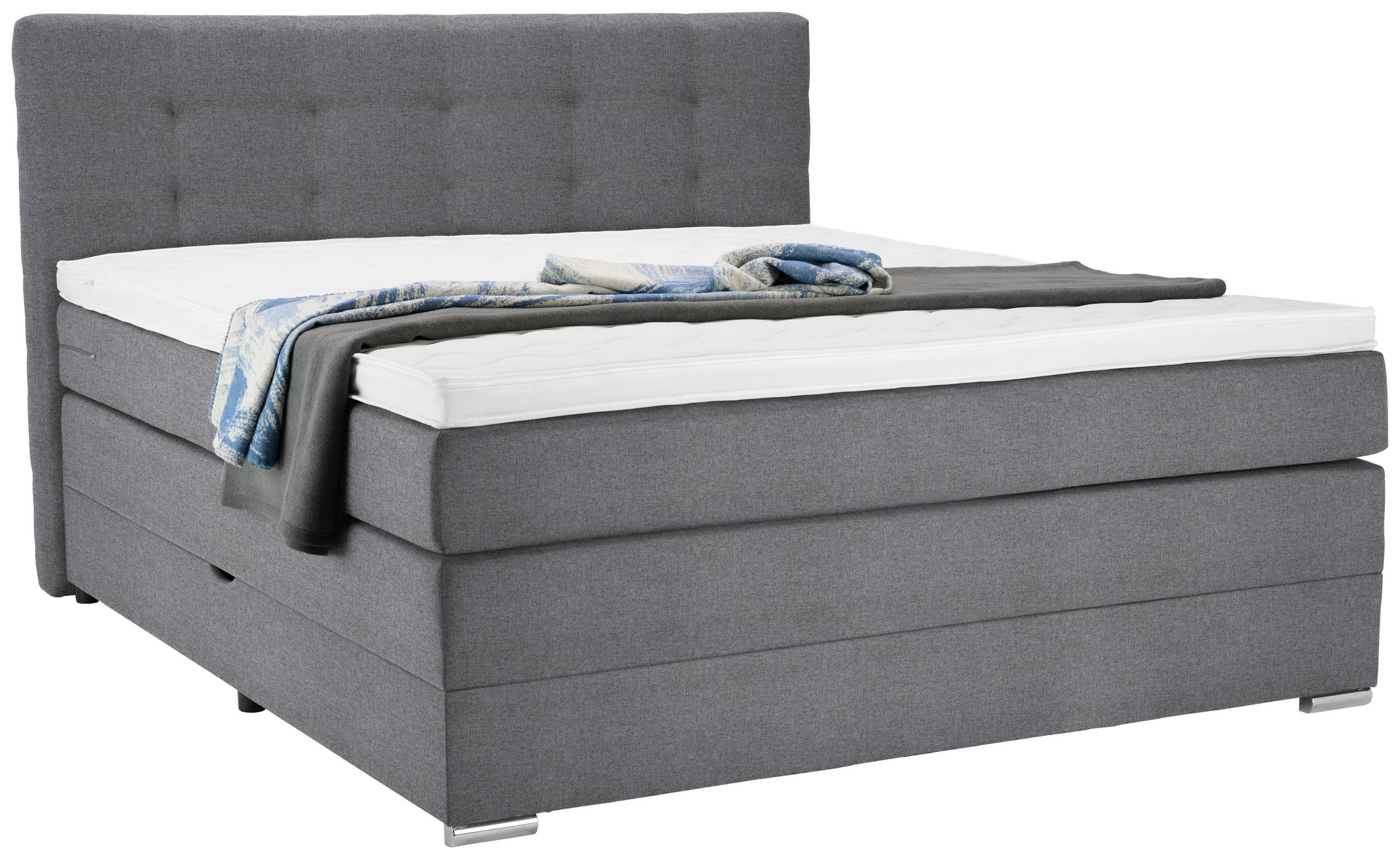 Moderano Boxspringbett Hellgrau 140x200 cm