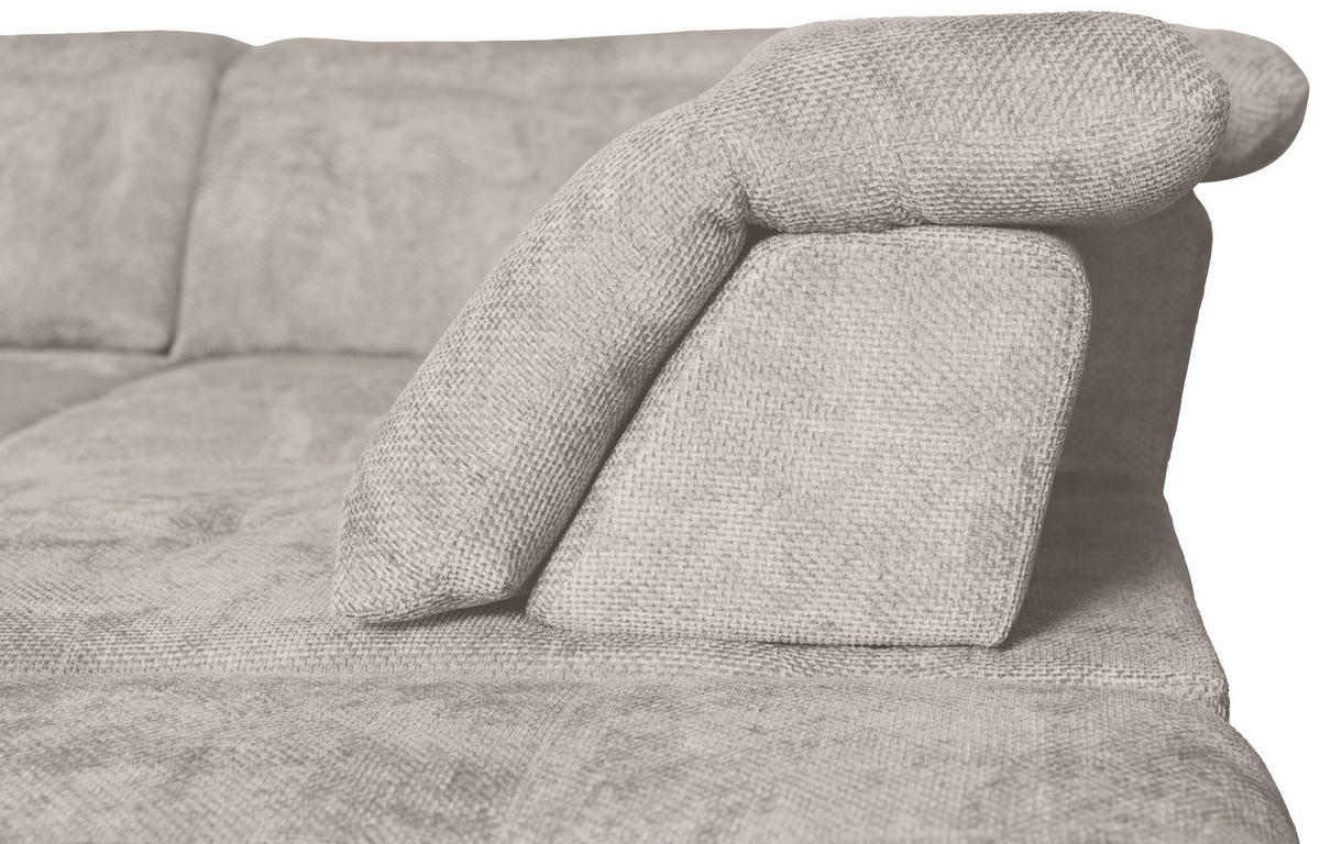 WOHNLANDSCHAFT in Struktur Creme  - Creme/Schwarz, KONVENTIONELL, Textil/Metall (188/357/253cm) - Carryhome