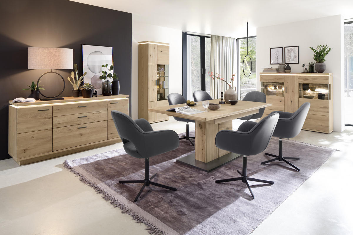 SIDEBOARD 180/84/44 cm  in Eichefarben  - Eichefarben/Grau, Modern, Holz/Holzwerkstoff (180/84/44cm) - Livetastic