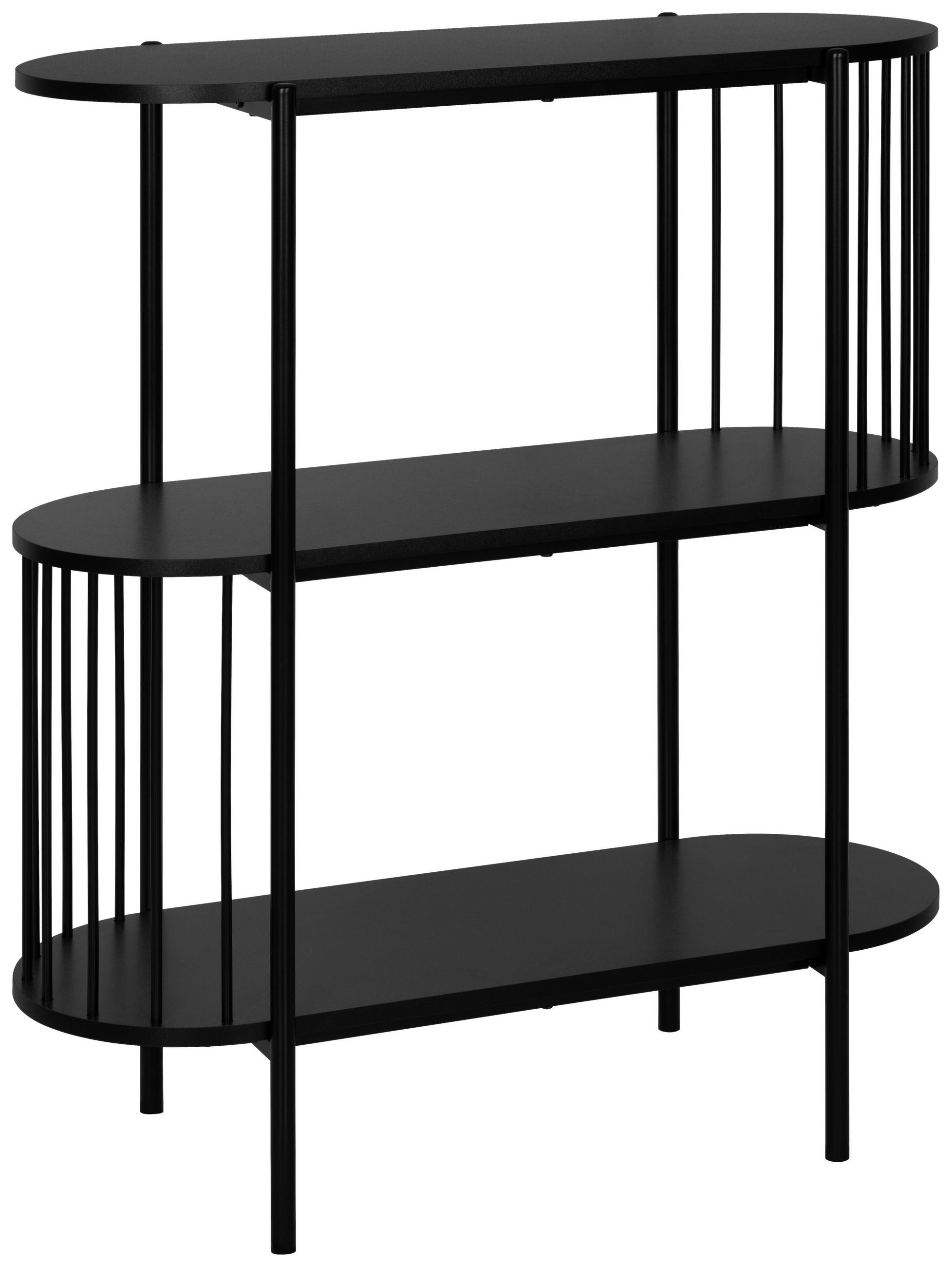 REGAL Schwarz  - Schwarz, Trend, Holzwerkstoff/Metall (80/95/34cm) - Xora