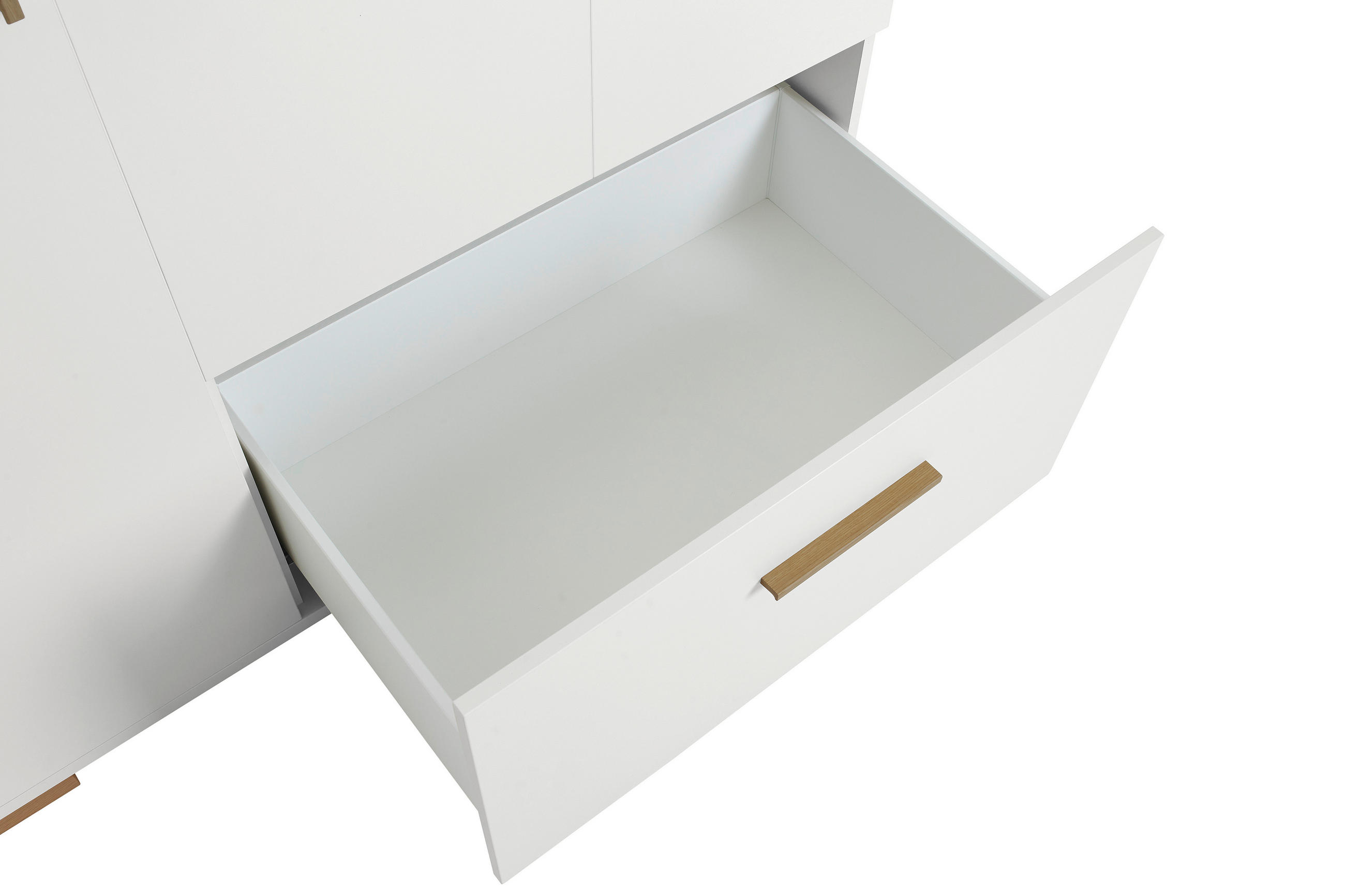 BABYKLEIDERSCHRANK Enie Weiß, Eichefarben  - Eichefarben/Weiß, Basics, Holz/Holzwerkstoff (123,50/200,40/55,6cm) - Paidi