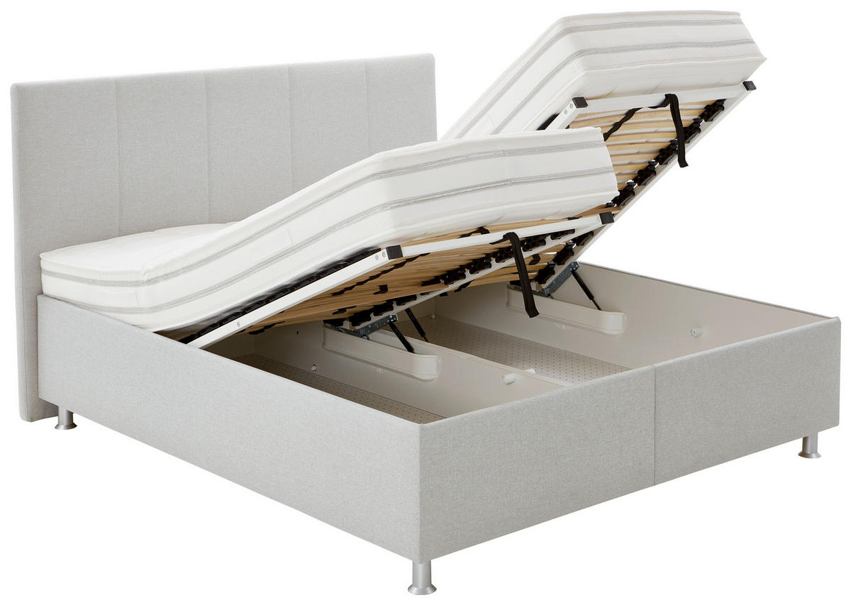 TAPACIRANI KREVET 180/200 cm     bež  - boja aluminijuma/bela, Moderno, tekstil/drvo (180/200cm) - Beldomo - Sleep