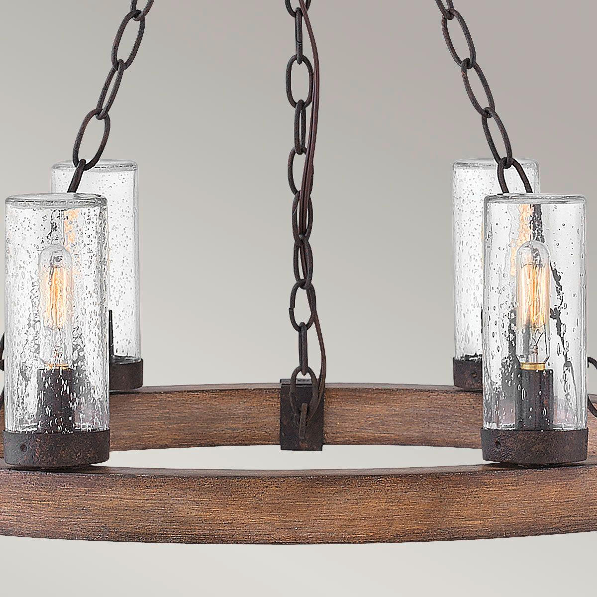KRONLEUCHTER 59,1/61 cm   - Wildeiche/Schwarz, KONVENTIONELL, Glas/Metall (59,1/61cm) - Elstead Lighting