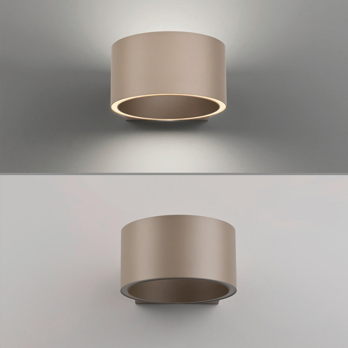 LED-WANDLEUCHTE Pure Clipse 18.5/15/8 cm  - Braun, Design, Kunststoff/Metall (18.5/15/8cm) - Neuhaus PURE