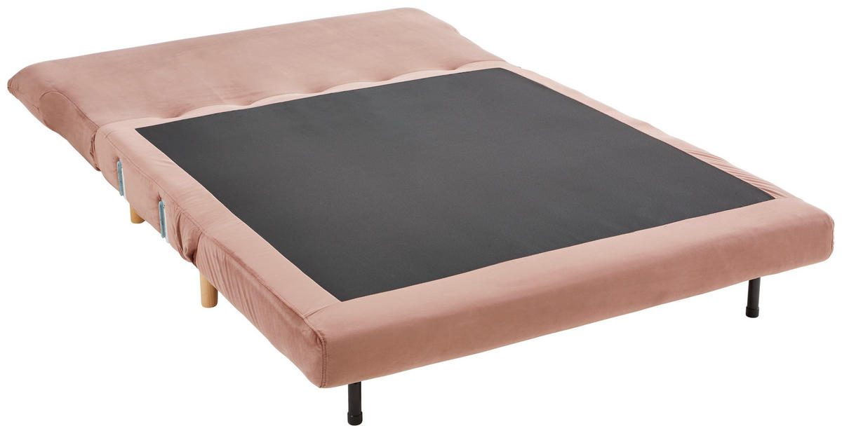 SCHLAFSOFA Samt Altrosa  - Altrosa/Naturfarben, Design, Holz/Kunststoff (132/82/91cm) - Livetastic