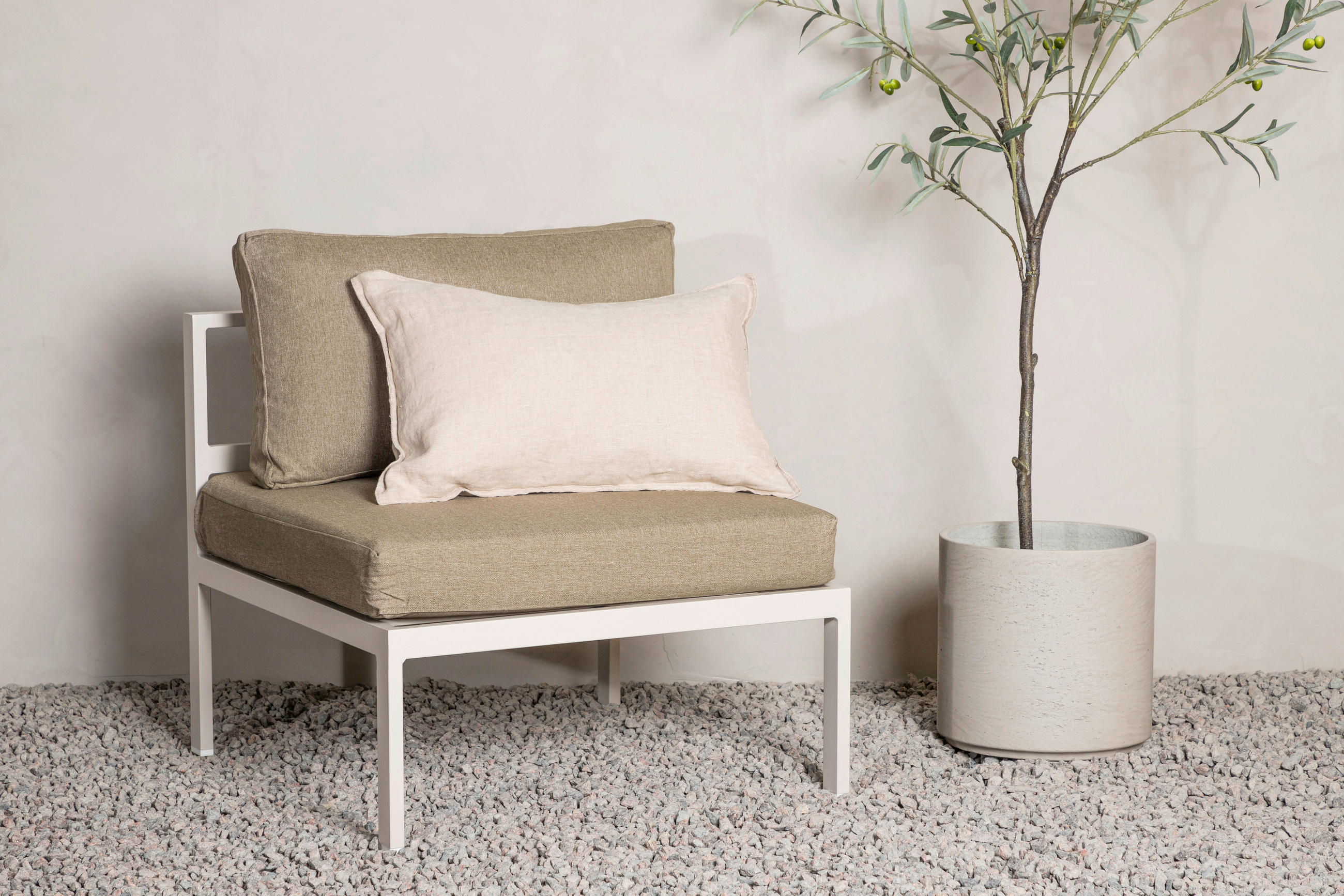LOUNGESESSEL Grau, Beige Aluminium  - Beige/Grau, KONVENTIONELL, Metall (70/65/74cm) - Gardenson
