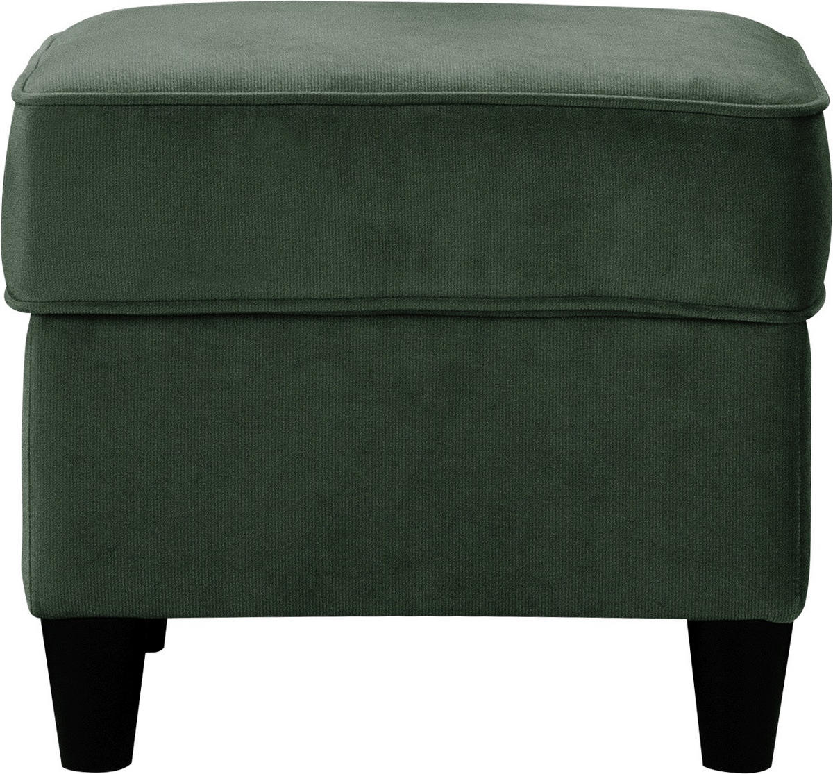 HOCKER in Textil Dunkelgrün  - Dunkelgrün/Schwarz, Design, Holz/Textil (52/45/52cm) - MID.YOU