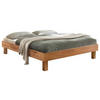 BETT Wildeiche massiv 90/200 cm Wildeiche  - Wildeiche/Eichefarben, Natur, Holz (90/200cm) - Hasena