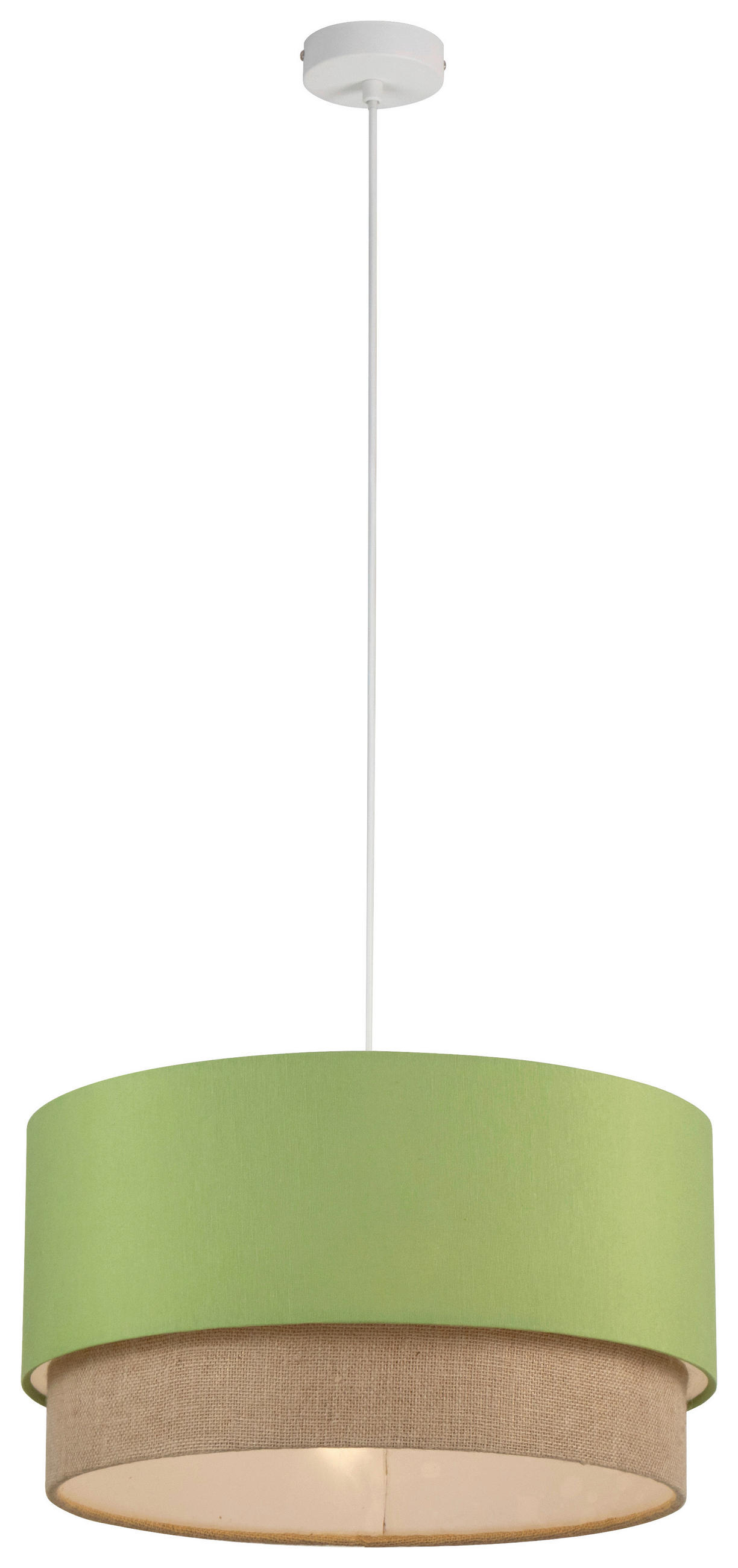 HÄNGELEUCHTE 45/120 cm  - Salbeigrün/Naturfarben, Trend, Kunststoff/Textil (45/120cm) - Collett's Monde